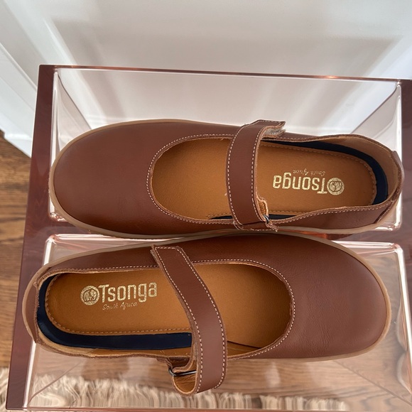 Leather strap shoes with rubber sole NWOT - Picture 1 of 3